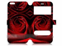 iPhone 5Cバラ薔薇アート手帳型ケース 充電ケーブル フィルム付_画像2