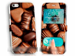iPhone5 5S5Cチョコレート手帳型ケース充電ケーブルフィルム付