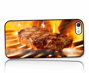 GalaxyS4 S5ステーキビーフ肉BBQアートケース保護フィルム付