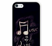 iPhone6 6SPlus音楽は私の人生である アートケース フィルム付_画像2