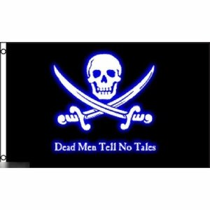 海外限定 国旗 海賊旗 パイレーツ スカル 骸骨 クロスサーベル 死人に口なし 特大フラッグ