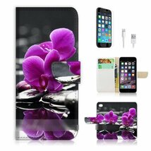 iPhone 8 アイフォン 8 アイフォーン 8紫 花 スマホケース充電ケーブルフィルム付_画像3
