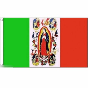 海外限定 国旗 グアダルーペの聖母 カトリック メキシコ 特大フラッグ