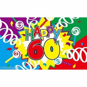 海外限定 国旗 ハッピーバースデー 誕生日 パーティー 60歳 特大フラッグ