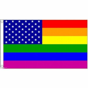 海外限定 国旗 星条旗 虹 USA アメリカ レインボー LGBT 特大フラッグ