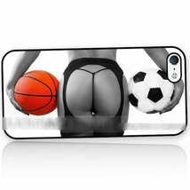 iPhone 5S 5C SE セクシーガール バスケットボール サッカー アートケース 保護フィルム付_画像2