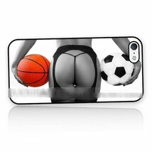 iPhone 5S 5C SE セクシーガール バスケットボール サッカー アートケース 保護フィルム付_画像1