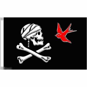海外限定 国旗 海賊旗 パイレーツ スカル 骸骨 スパロウ スズメ 特大フラッグ