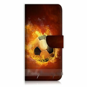 iPhone 6 6S Plus サッカーボール 炎 スマホケース 充電ケーブル フィルム付