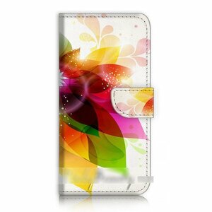 Galaxy S4 S5 花柄 フラワー 抽象画 スマホケース 充電ケーブル フィルム付