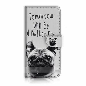 iPhone 13 mini ミニ パグ小型犬 スマホケース 手帳型ケース スマートフォン カバー