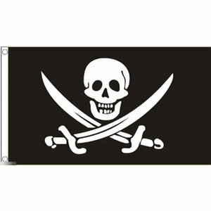 海外限定 国旗 海賊旗 パイレーツ スカル 骸骨 サーベル 特大フラッグ