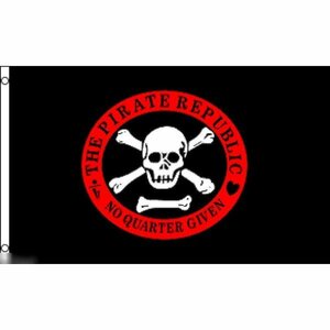 海外限定 国旗 海賊旗 パイレーツ スカル 骸骨 共和国 特大フラッグ