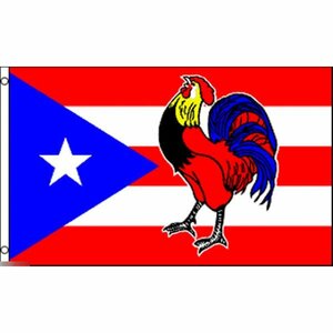 海外限定 国旗 アメリカ プエルトリコ自治連邦区 闘鶏 チャボ 特大フラッグ