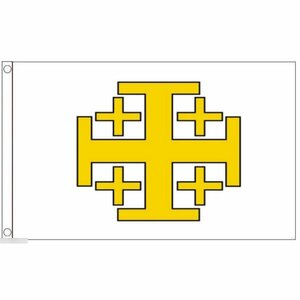 海外限定 国旗 エルサレム王国 クロス 十字架 十字軍 特大フラッグ