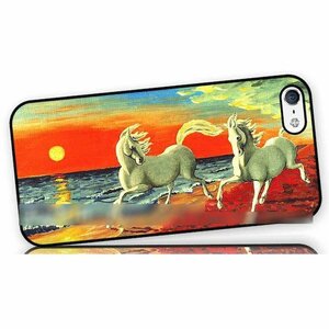 Galaxy S20+ SC-52A SCG02 馬 ウマ 抽象画 砂浜 ビーチ 夕陽 スマホケース アートケース スマートフォン カバー