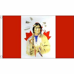 海外限定 国旗カナダ ネイティブ インディアン貴重 特大フラッグ