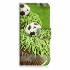 Galaxy S21 Ultra ギャラクシー SC-52B カップケーキ サッカーボール スマホケース 手帳型ケース スマートフォン カバー