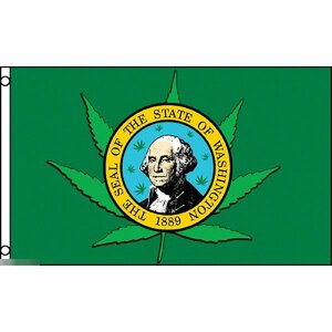 海外限定 国旗 アメリカ ワシントン州 マリファナ 大麻 カンナビス 特大フラッグ