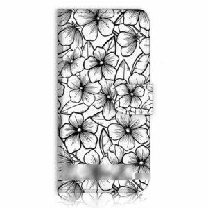 iPhone 5C 花柄 フラワー 抽象画 スマホケース 充電ケーブル フィルム付