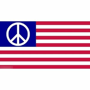 海外限定 国旗 アメリカ 米国 星条旗 ピース 平和 CND 核軍縮キャンペーン 特大フラッグ