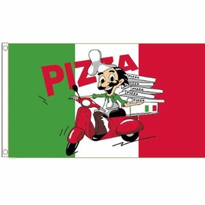 海外限定 国旗 PIZZA ピザ ピッツァ デリバリー 配達 イタリア のぼり旗 特大フラッグ