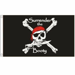海外限定 国旗 海賊旗 パイレーツ スカル 骸骨 獲物をよこせ 特大フラッグ