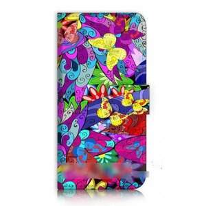 iPhone SE 第2世代 8 7 花柄 フラワー 蝶 チョウ スマホケース 手帳型ケース スマートフォン カバー