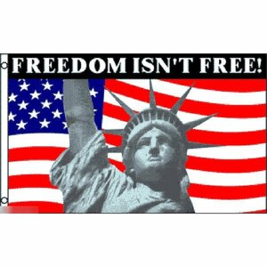 海外限定 国旗 アメリカ USA 星条旗 自由の女神 自由は自由ではない 特大フラッグ
