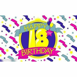 海外限定 国旗 ハッピーバースデー 誕生日 パーティー 18歳 特大フラッグ