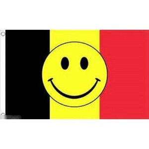 海外限定 国旗 ベルギー王国 スマイリーフェイス ニコちゃん スマイルマーク 特大フラッグ