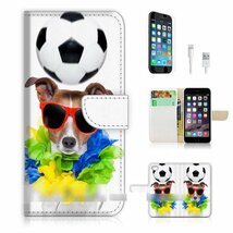 iPhone 6 6S Plus サッカーボール 犬 サングラス スマホケース 充電ケーブル フィルム付_画像3