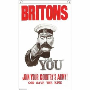 海外限定 国旗 イギリス 英国 キッチナー 募兵ポスター 第一次世界大戦 特大フラッグ