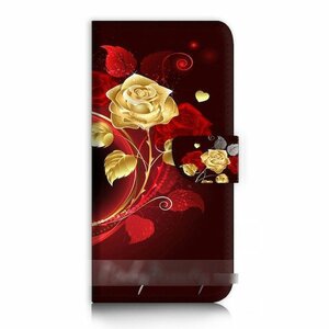 Galaxy A51 SC-54A SCG07 バラ 薔薇 ゴールド 金 スマホケース 手帳型ケース スマートフォン カバー