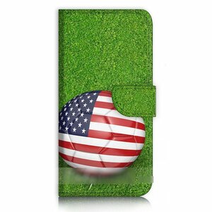 iPhone 6 6S Plus サッカーボール アメリカ国旗 星条旗 スマホケース 充電ケーブル フィルム付