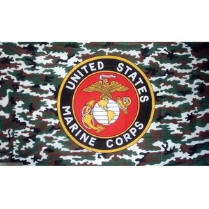 海外限定 国旗 アメリカ海兵隊 米国 USMC カモフラ柄 カモ柄 特大フラッグ