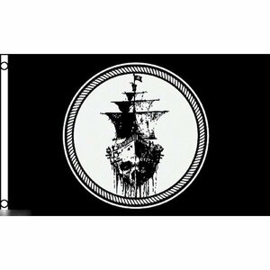 海外限定 国旗 海賊旗 パイレーツ スカル 骸骨 海賊船 特大フラッグ