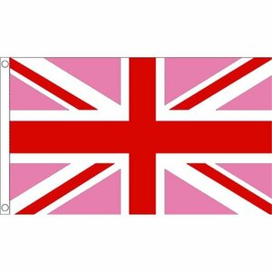 海外限定 国旗イギリスユニオンジャックピンク貴重 特大フラッグ