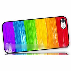iPhone 7 Plus 虹 レインボー 抽象画 アートケース 保護フィルム付