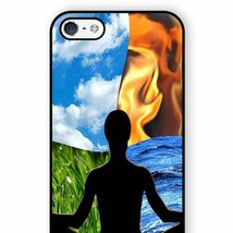 iPhone 8 iPhone 8 Plus iPhone X アイフォン アイフォーン エイト プラス テン4元素 火 空気 風 水 土 座禅 アートケース 保護フィルム付_画像3