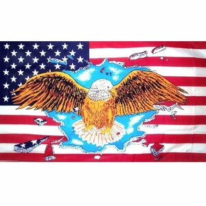 海外限定 国旗 アメリカ 米国 USA 星条旗 イーグル 鷲 特大フラッグ