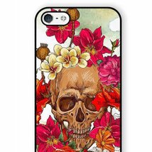 iPhone 6 6S スカル 骸骨 ドクロ フラワー 花柄アートケース 保護フィルム付_画像2