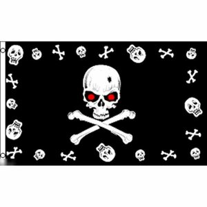 海外限定 国旗 海賊旗 パイレーツ スカル 骸骨 特大フラッグ