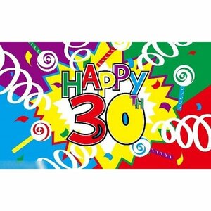 海外限定 国旗 ハッピーバースデー 誕生日 パーティー 30歳 特大フラッグ