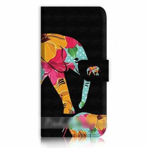 iPhone SE 第3世代 8 7 象 ゾウ 花柄 フラワー ドット柄 スマホケース 手帳型ケース スマートフォン カバー