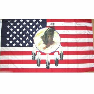 海外限定 国旗 アメリカ 米国 USA 星条旗 イーグル 鷲 ドリームキャッチャー 特大フラッグ
