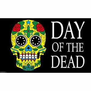 海外限定 国旗 スカル 骸骨 ドクロ 死者の日 メキシコ 特大フラッグ