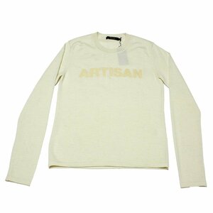  new goods regular 70%OFF ARTISANaruchi The n made in Japan knitted sweater M white cashmere 90% use cashmere wool cute Logo 