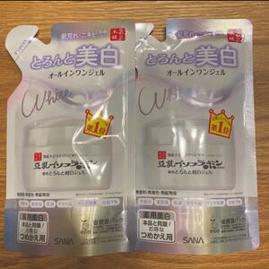 サナ なめらか本舗 豆乳イソフラボンとろんと濃ジェル 薬用美白 N オールインワン 詰替え用 100g×2