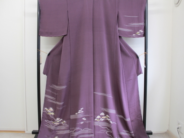 Rakufu Special Selection 98225 Hand-painted Yuzen Crepe Homongi Unraveled and temporarily tailored item wtf Re-order, women's kimono, kimono, Visiting dress, untailored